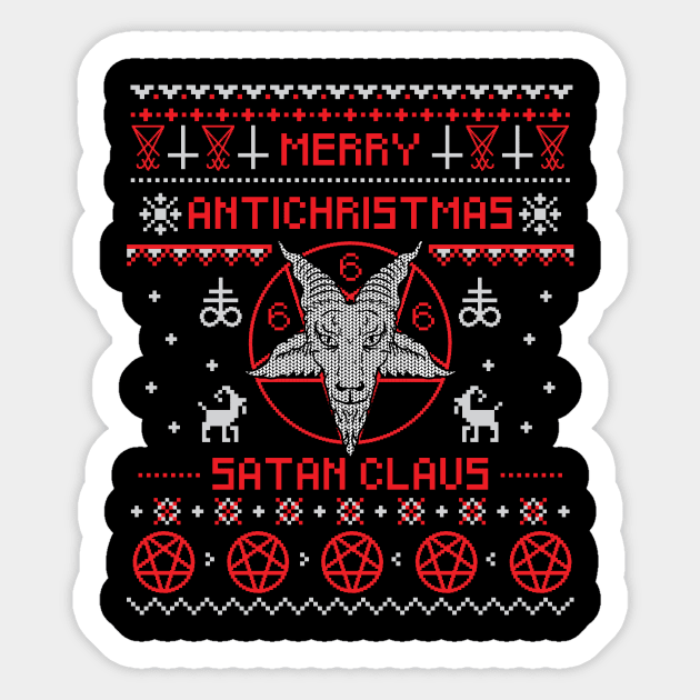 Merry Antichristmas Ugly Sweater Sticker by BlackRavenOath